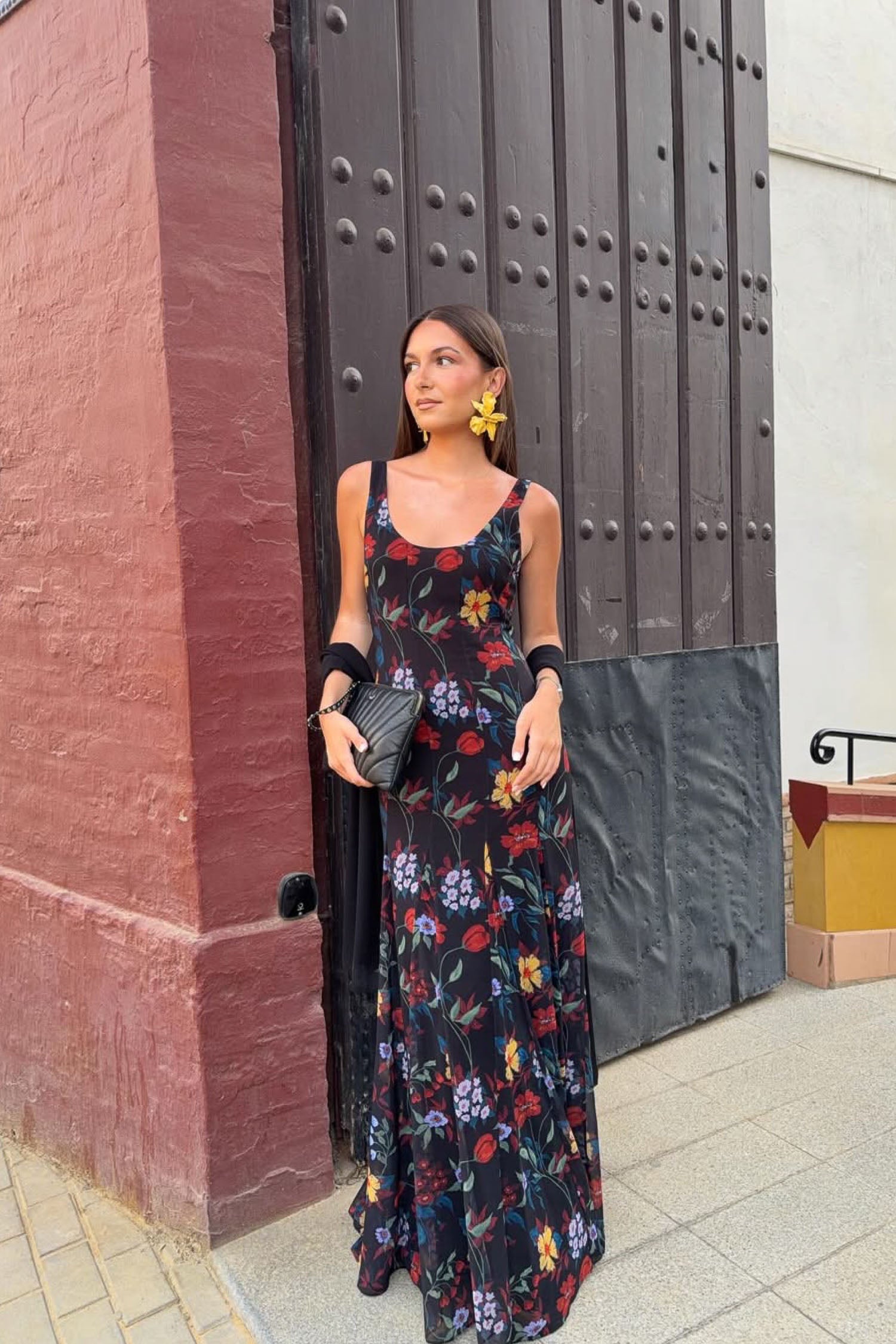 Robe Ondina Fleurs Noir