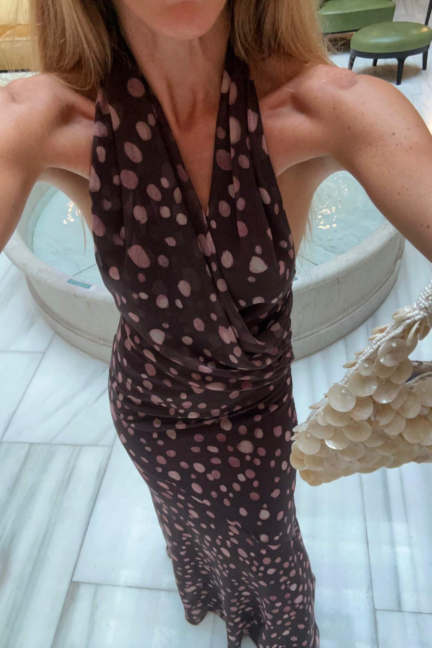 Vestido Elisa Topos Marrón