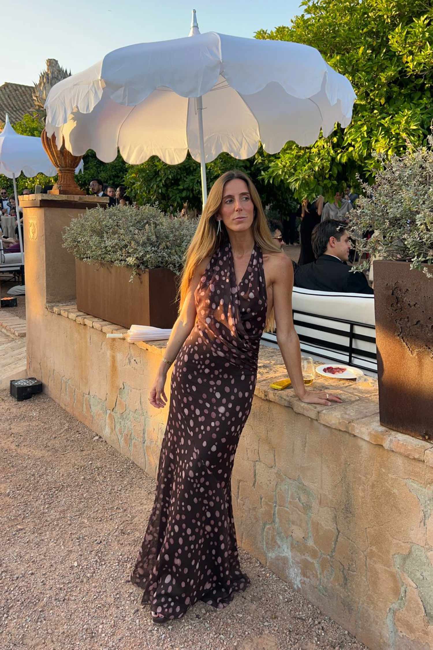 Vestido Elisa Topos Marrón