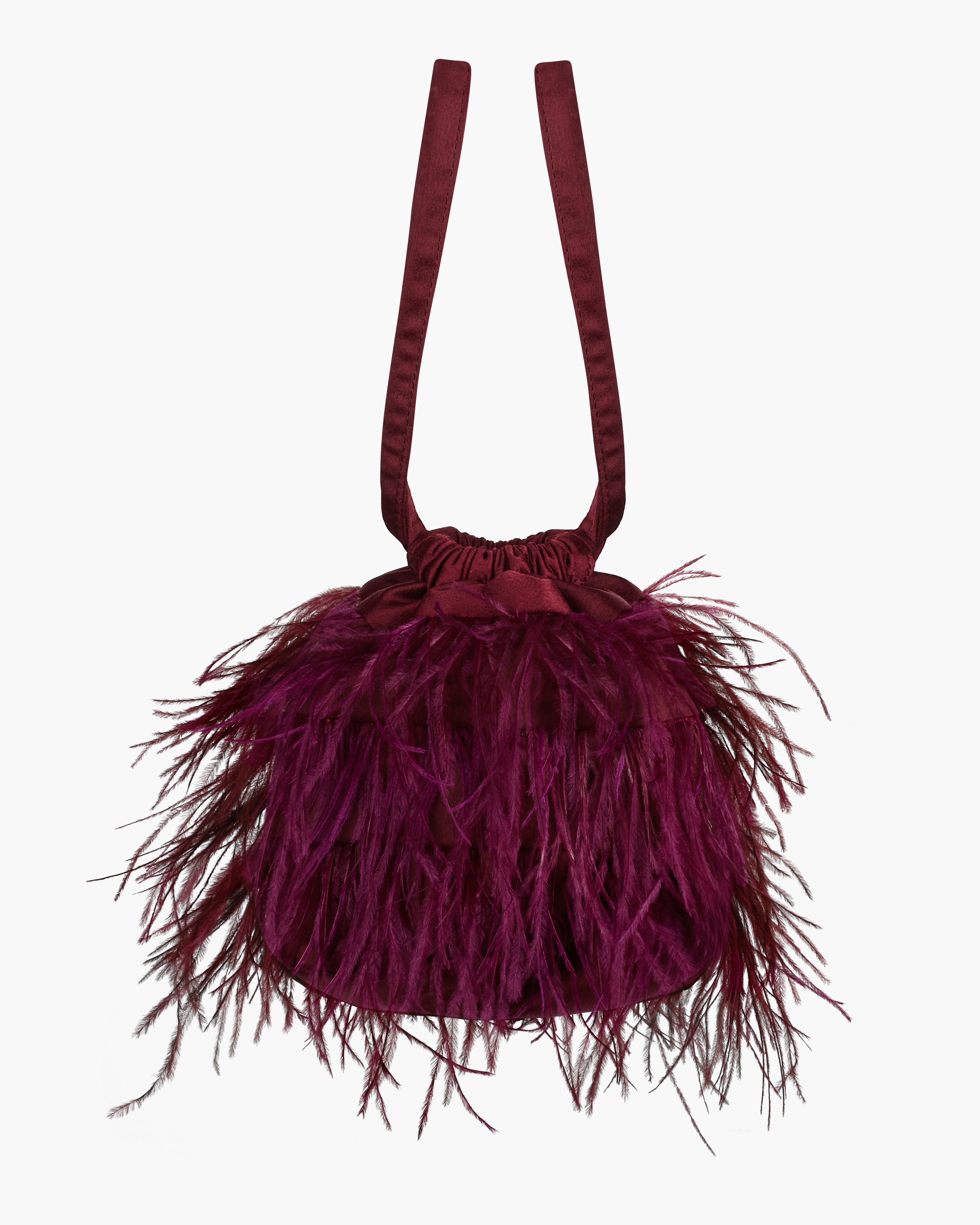 Bruna Feathers Aubergine Bag