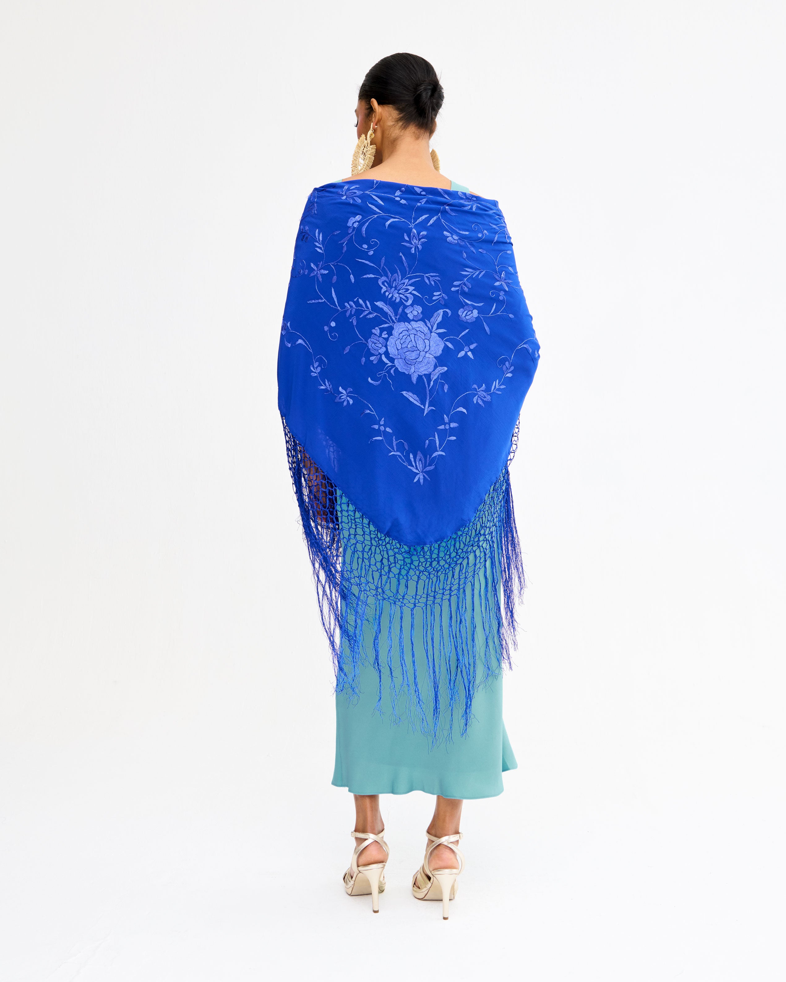 Blue Manila shawl