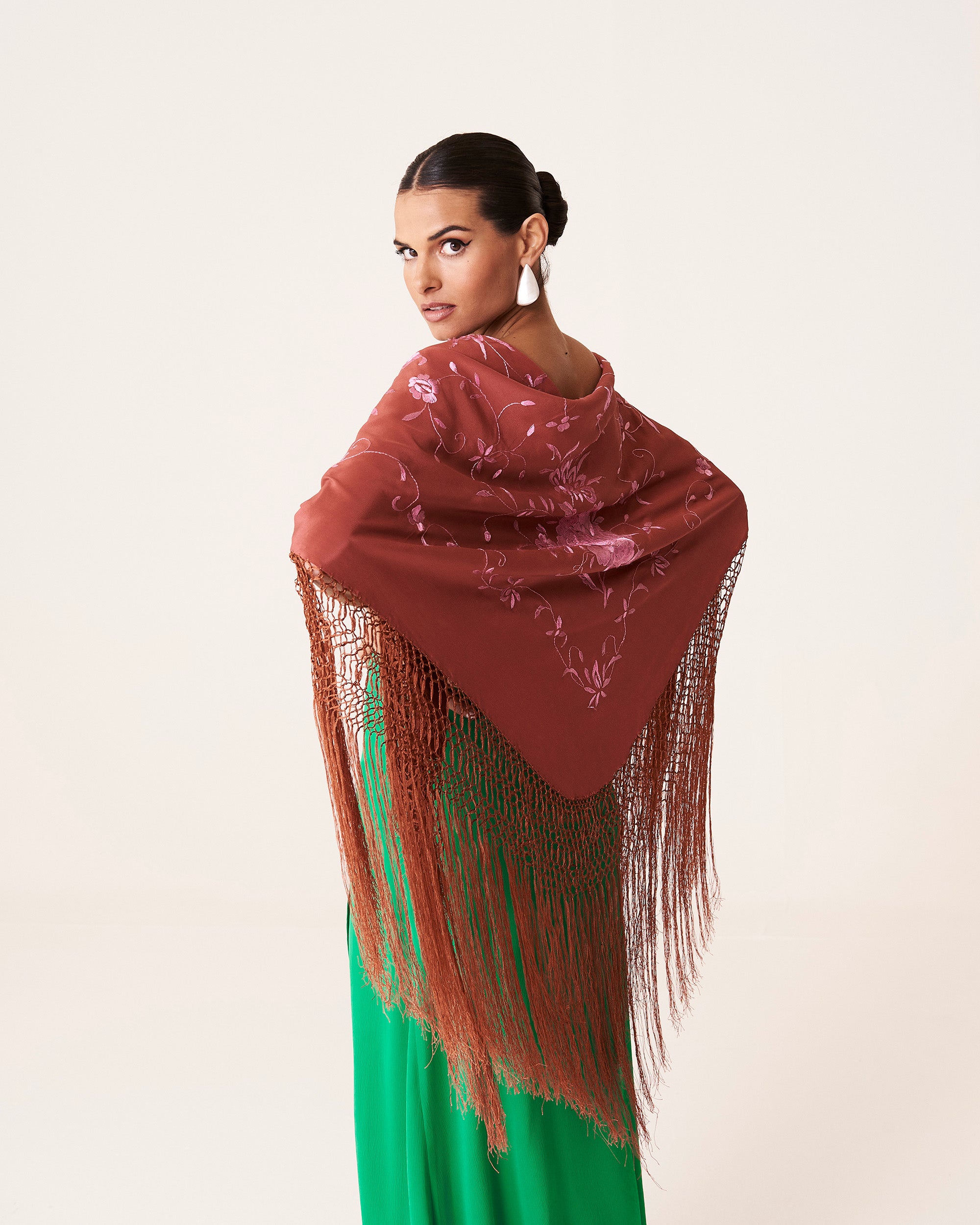 Pink Manila shawl