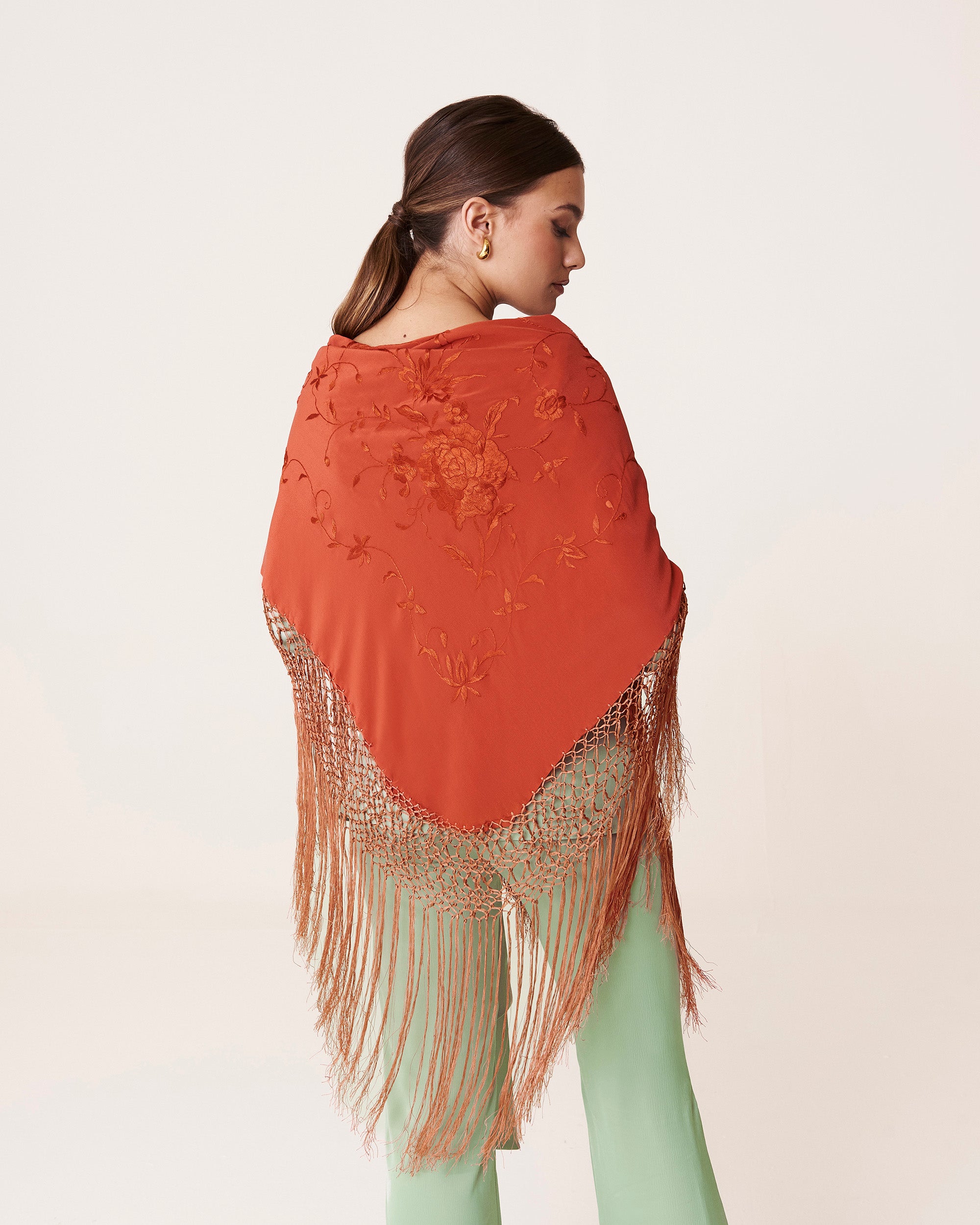 Terracotta Manila shawl