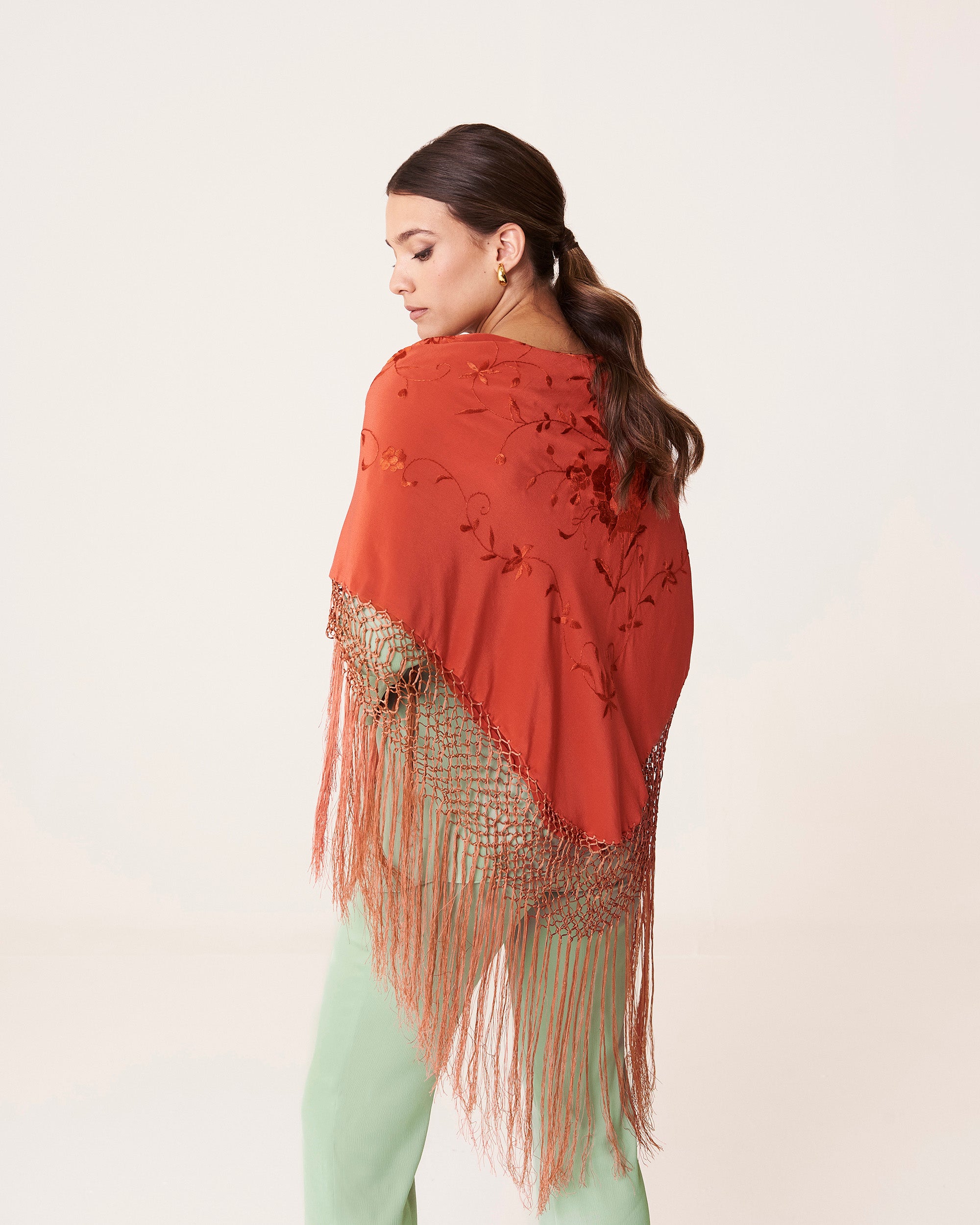 Terracotta Manila shawl