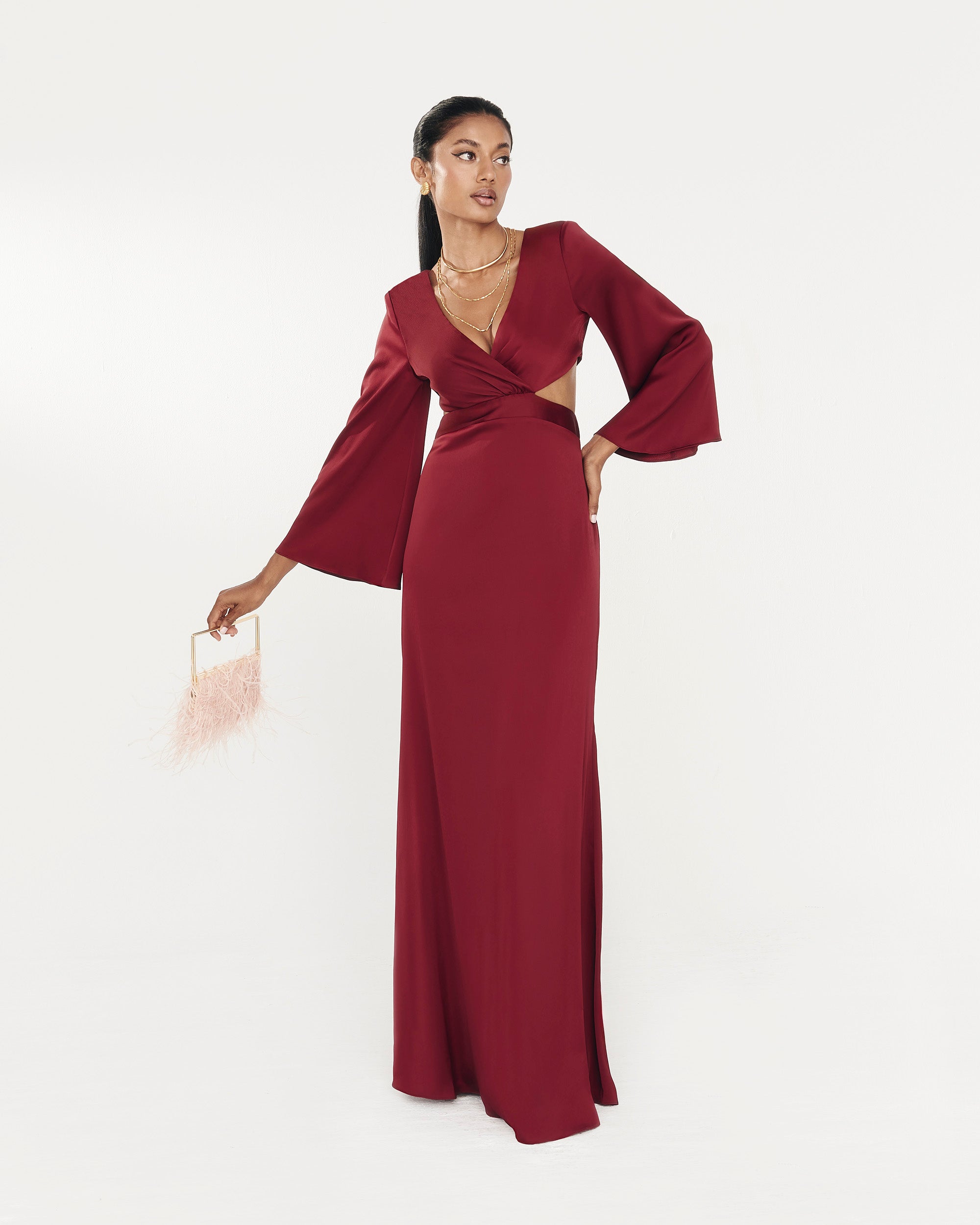 Majal Burgundy Dress