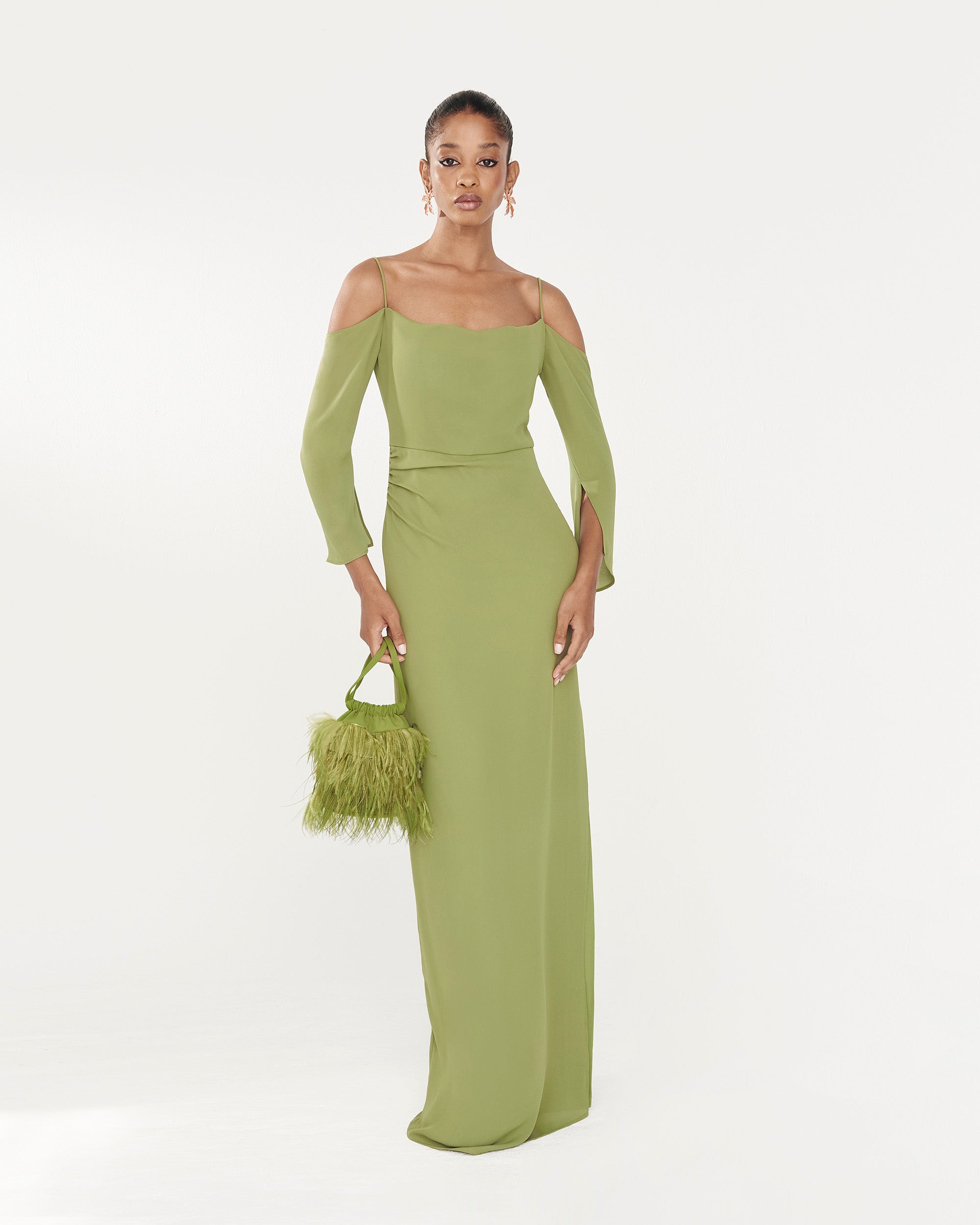 Bruna Feathers Lime Bag