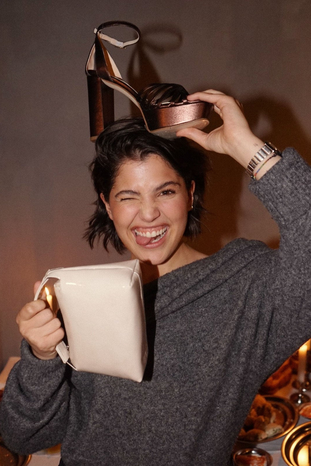 Bolso Sonora Topo Charol