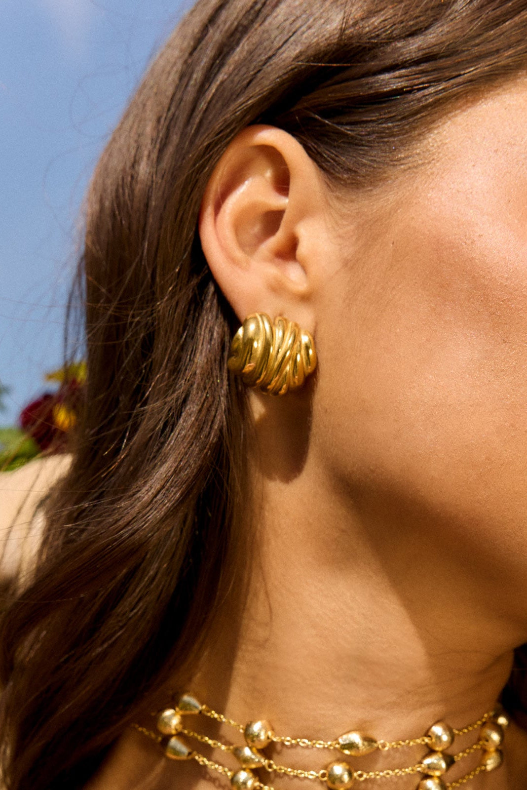 Pendientes Safira Dorado