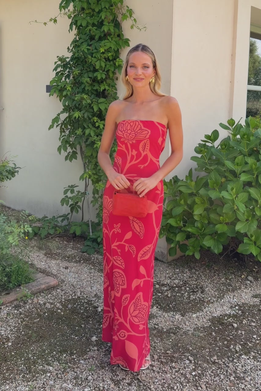 Aperol Coral Flower Dress