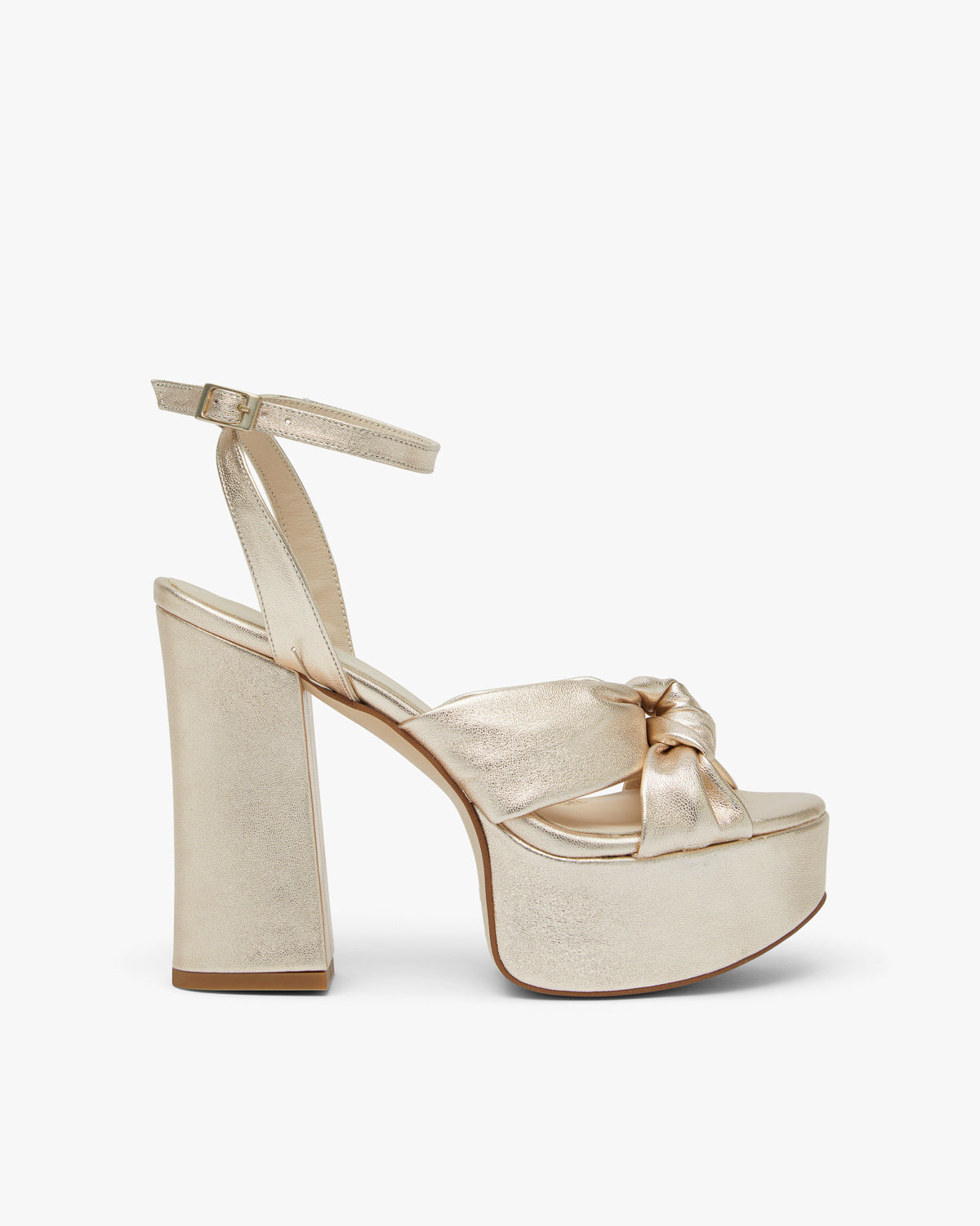 Greta Block Gold Sandals