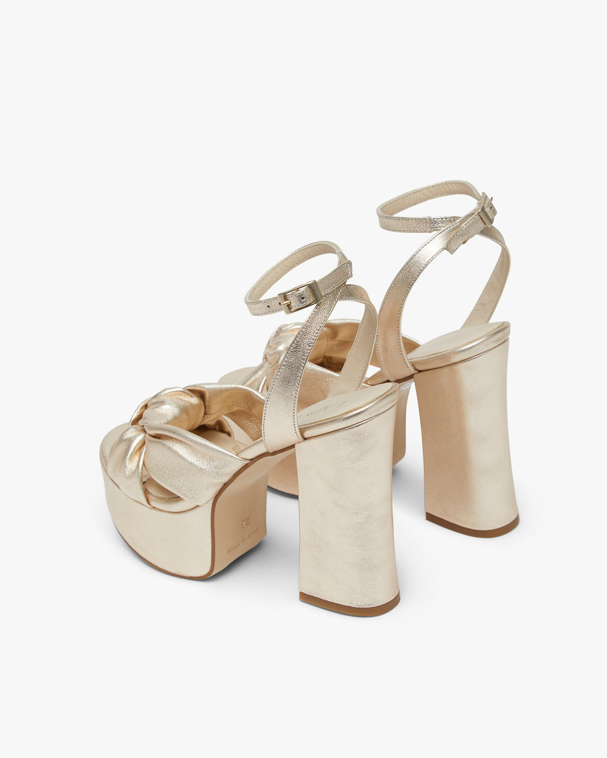 Greta Block Gold Sandals