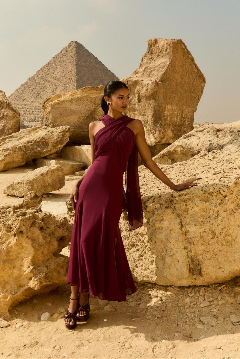 Julieta Burgundy Dress