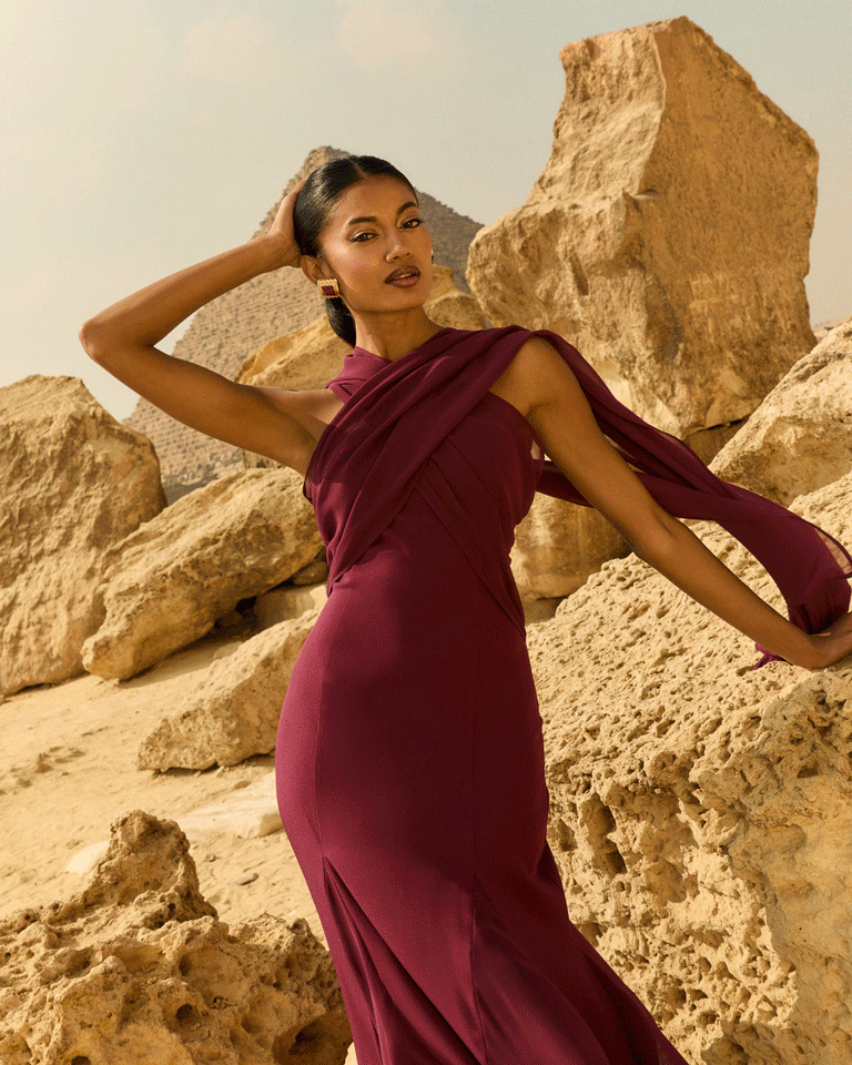 Julieta Burgundy Dress