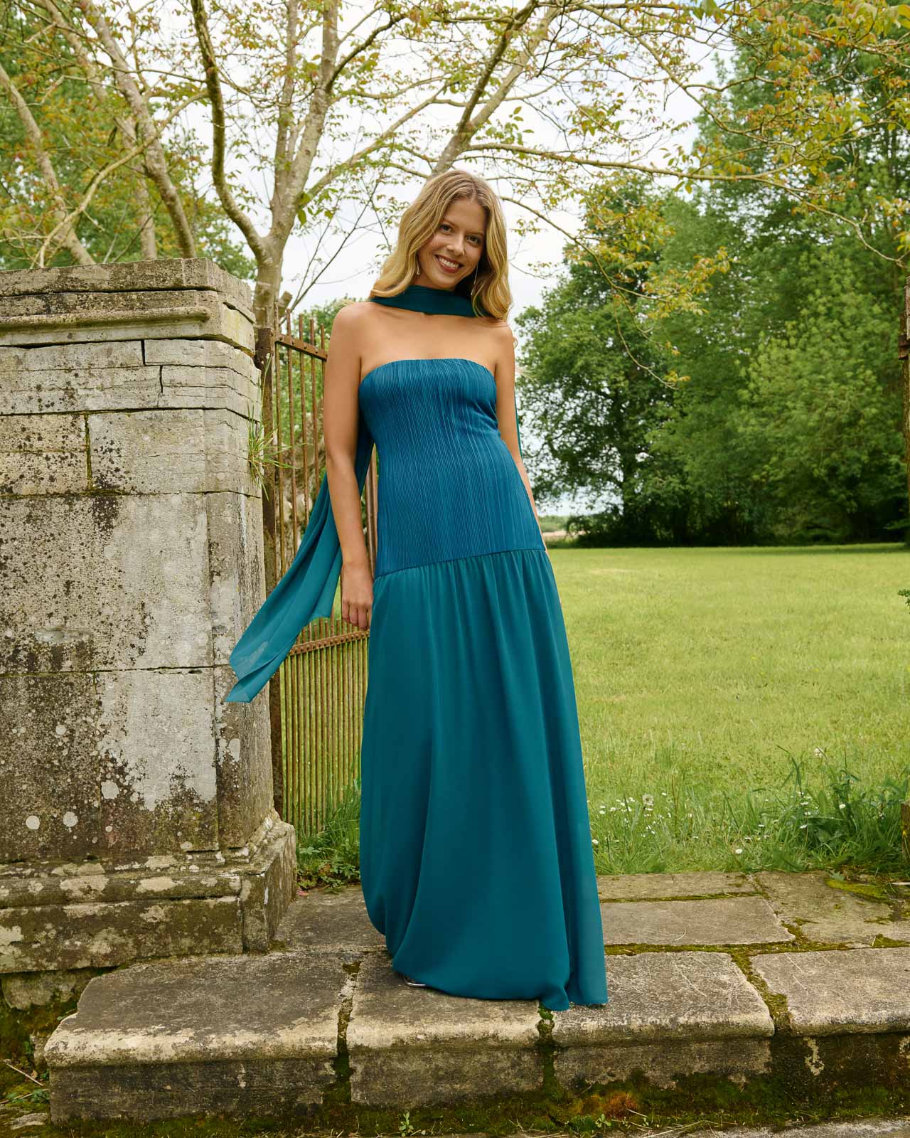 Vestido Maria Azul petróleo