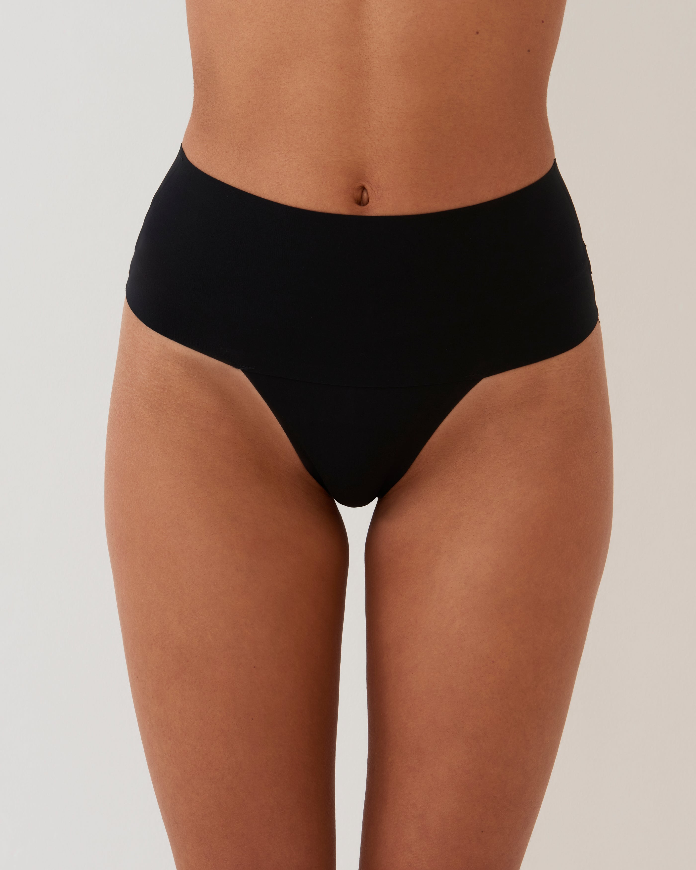 Black High Waisted G-String Invisible