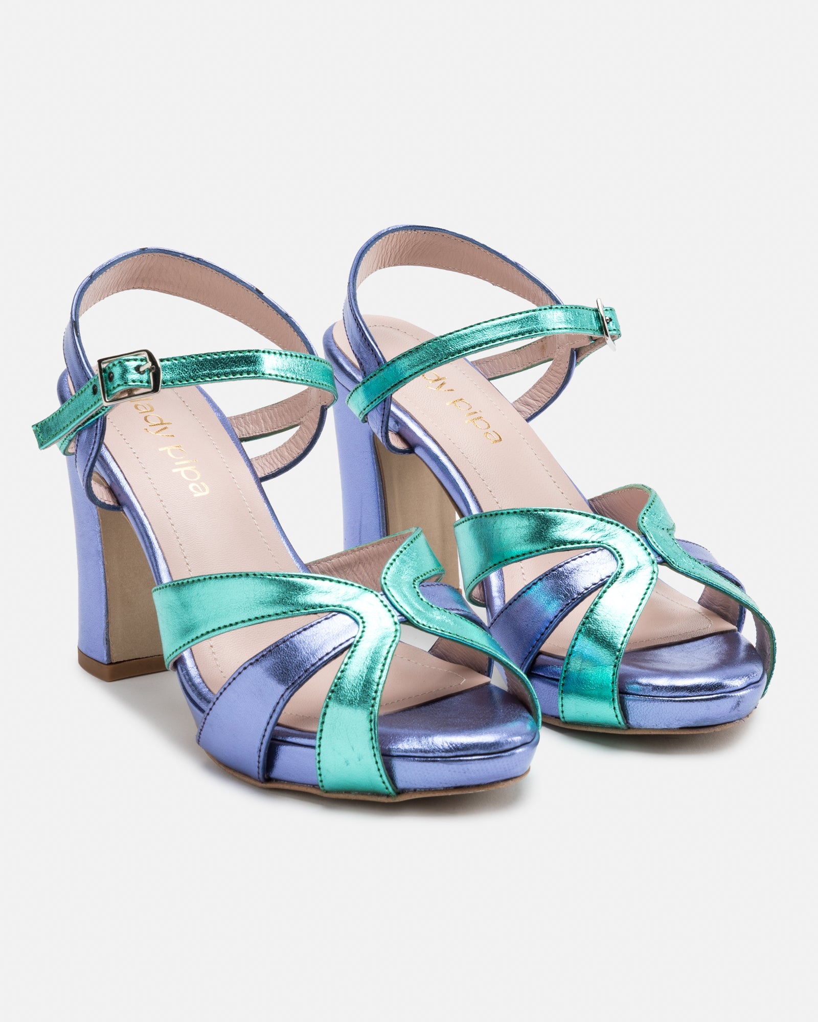 Candela Purple and green Sandals